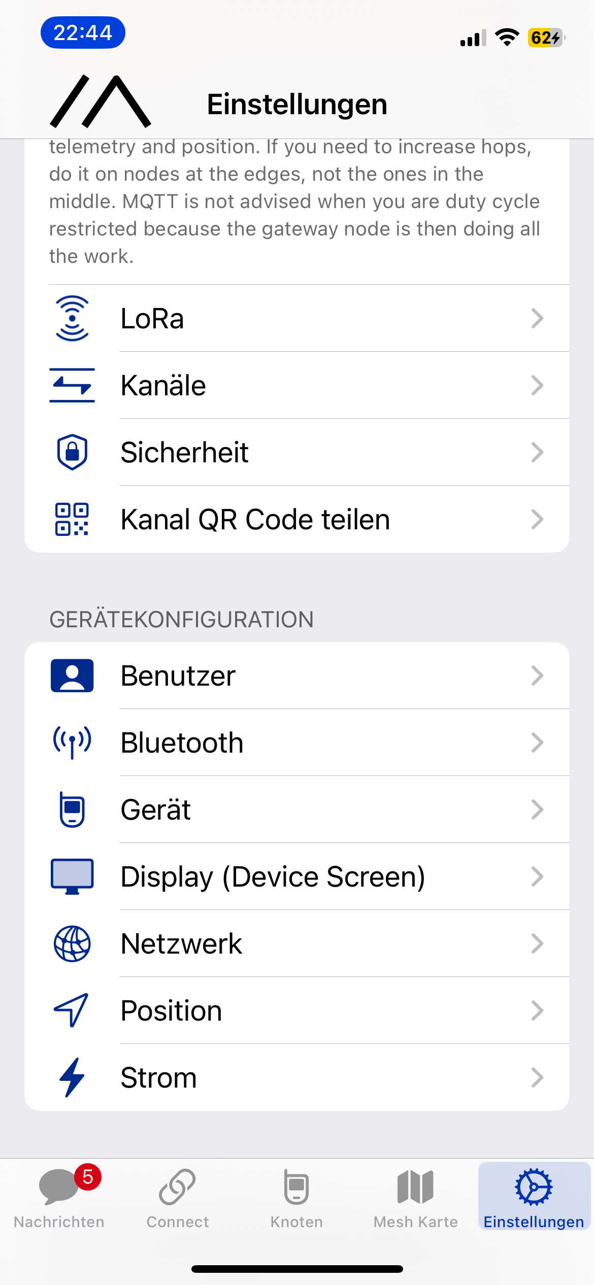 Meshtastic Einstellungen: Benutzer, Kanäle und Frequenz konfigurieren